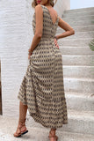 Green Floral V-Neck A Line Summer Dress