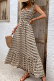 Green Floral V-Neck A Line Summer Dress