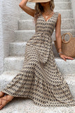 Green Floral V-Neck A Line Summer Dress
