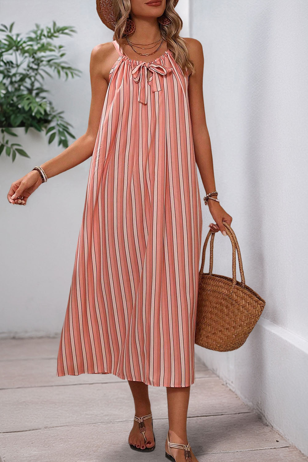 Blush A Line Spaghetti Strapless Summer Dress