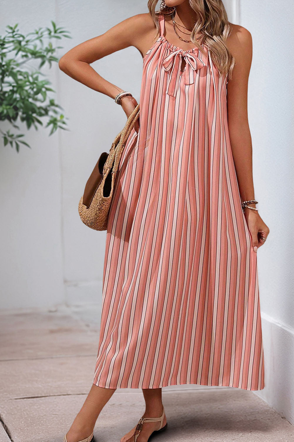 Blush A Line Spaghetti Strapless Summer Dress