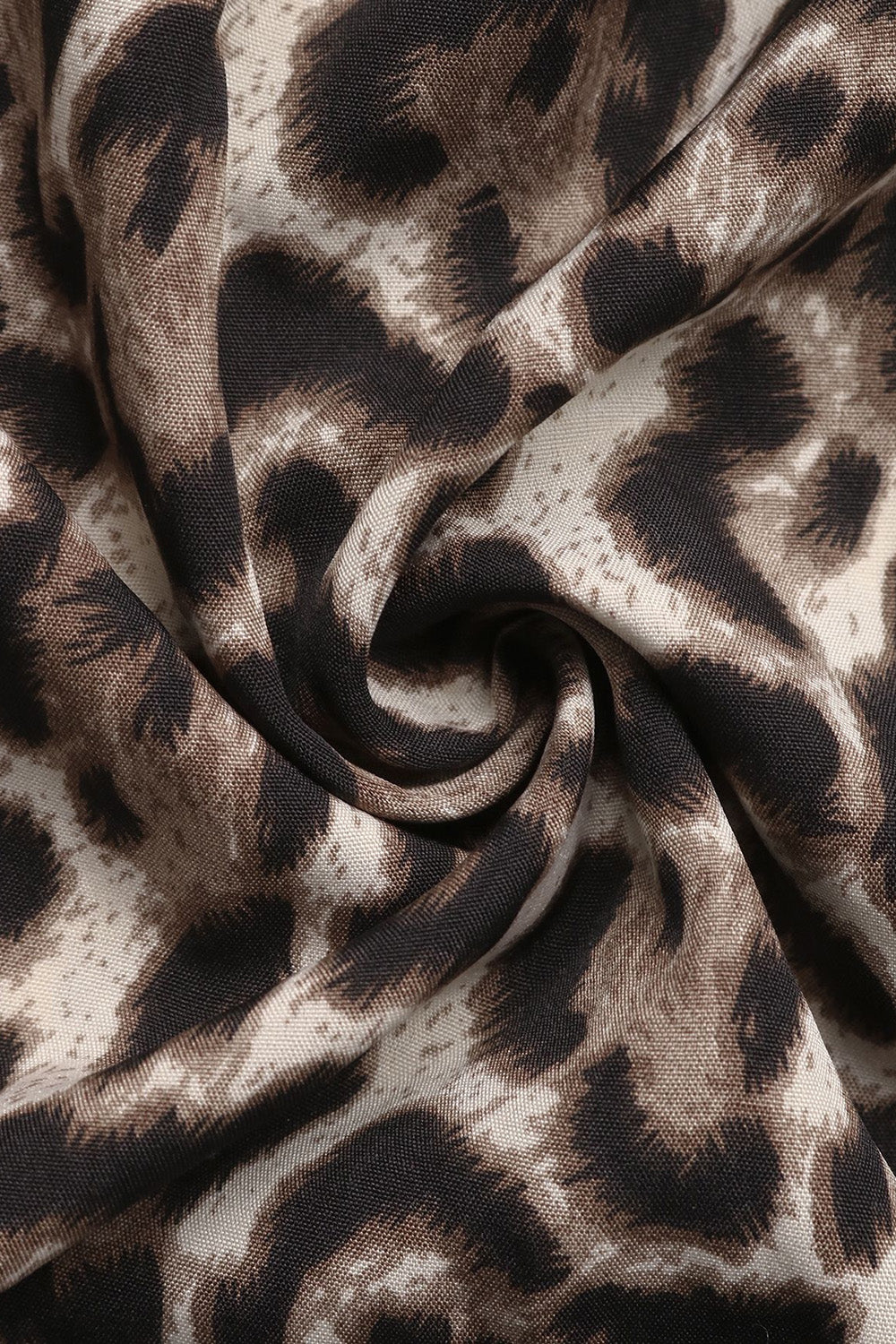 Brown Leopard Off the Shoulder A Line Summer Dress