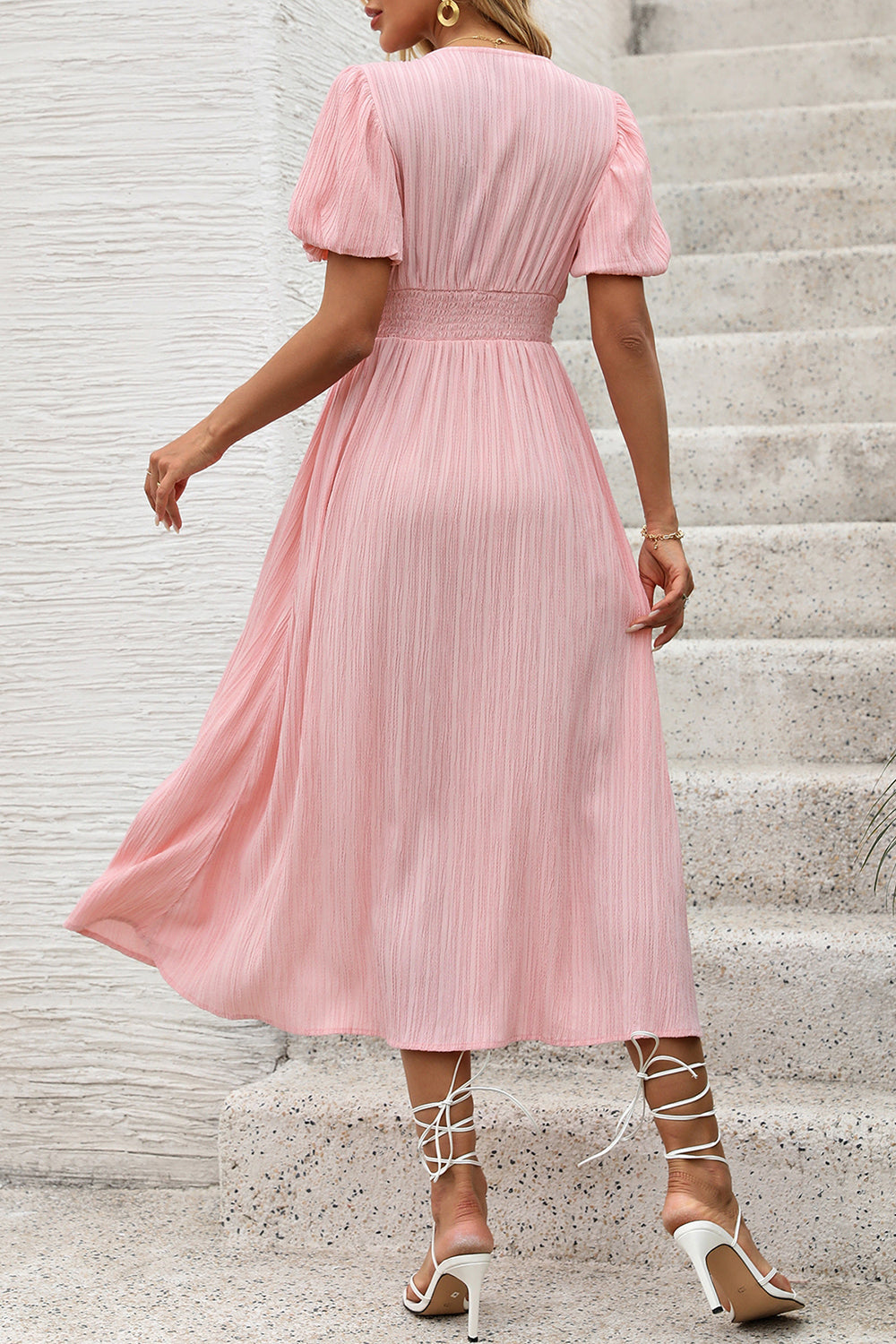 Blush A Line V Neck Summer Dress