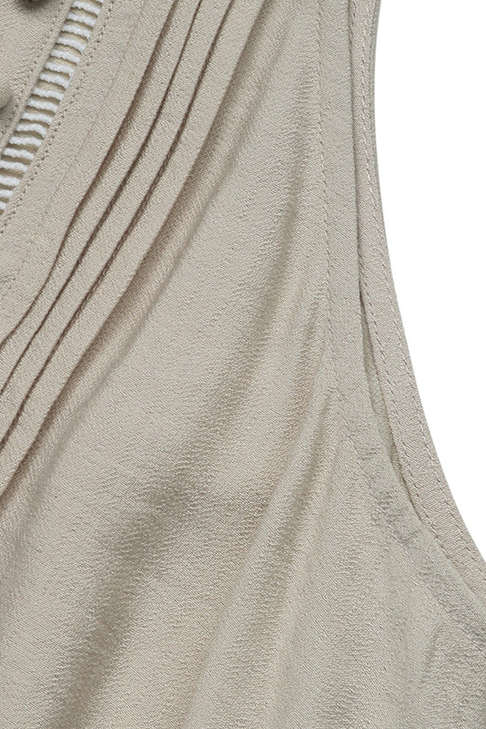 V Neck Khaki A Line Casual Summer Dress with Pockets