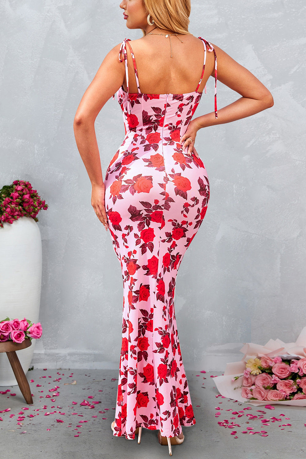 Mermaid Blue Printed Long Summer Dress