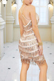 Black Sparkly Spaghetti Straps Short Homecoming Dress with Fringes