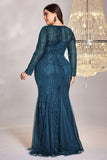 Sparkly Royal Blue Mermaid Long Mother of the Bride Dress