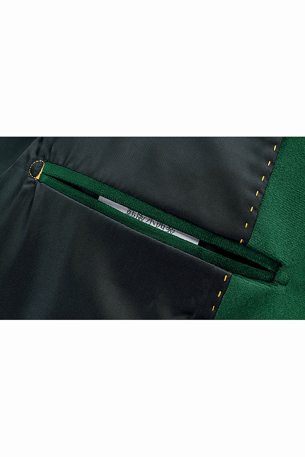 Green Peak Lapel Slim Fit One Button Men's Blazer