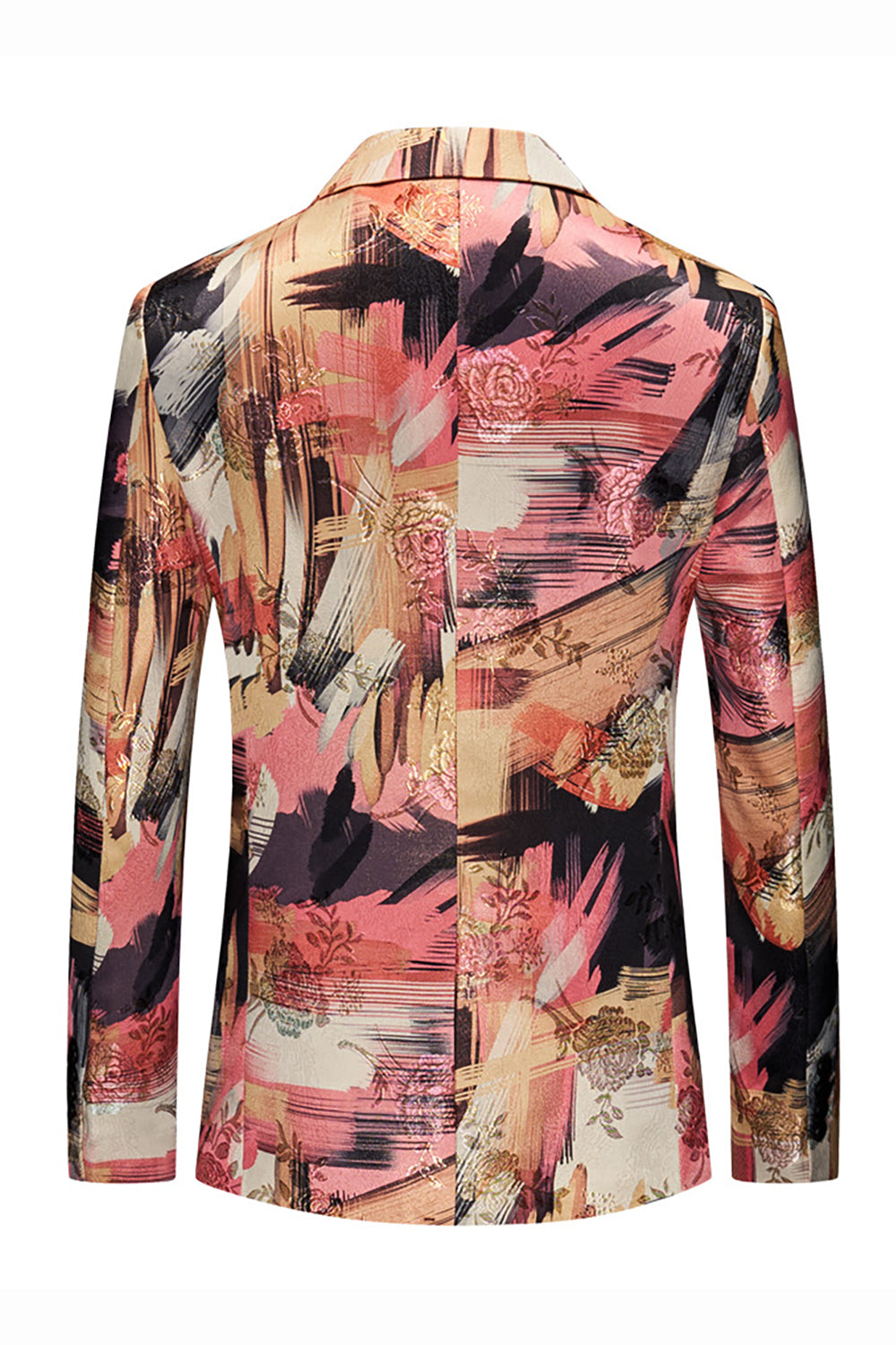 Floral Print One Button Notched Lapel Men's Blazer