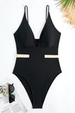 Classic Black Strappy One-Piece Swimsuit