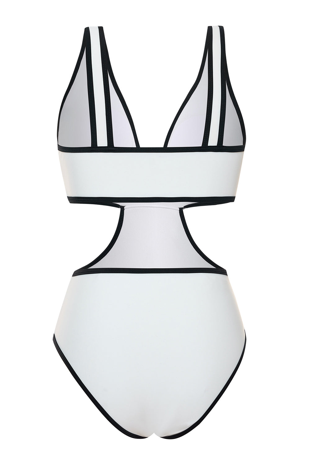 White Cut Out One-Piece Swimsuit with Bow