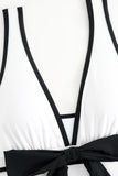 White Cut Out One-Piece Swimsuit with Bow