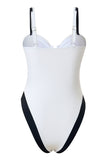White Spaghetti Straps One Piece Swimsuit