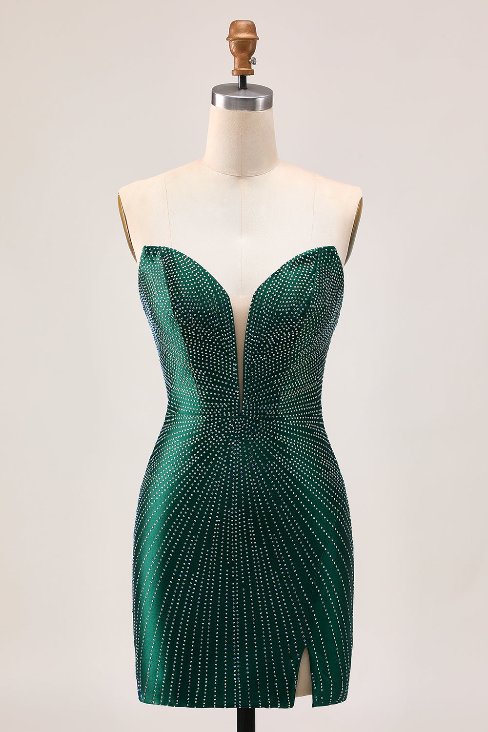 Sparkly Dark Green Strapless Bodycon Homecoming Dress