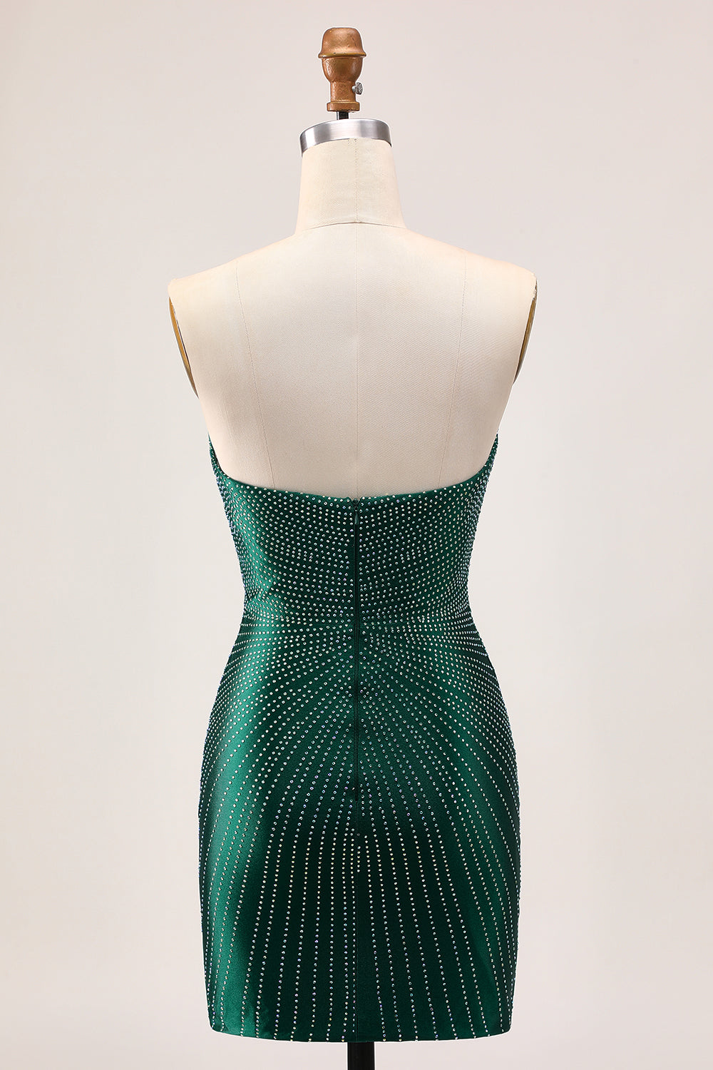 Sparkly Dark Green Strapless Bodycon Homecoming Dress
