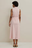 Pink Satin Shawl Lapel Bodycon Work Dress with Bow