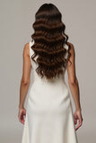 Ivory A Line Satin Notched Lapel Midi Work Dress