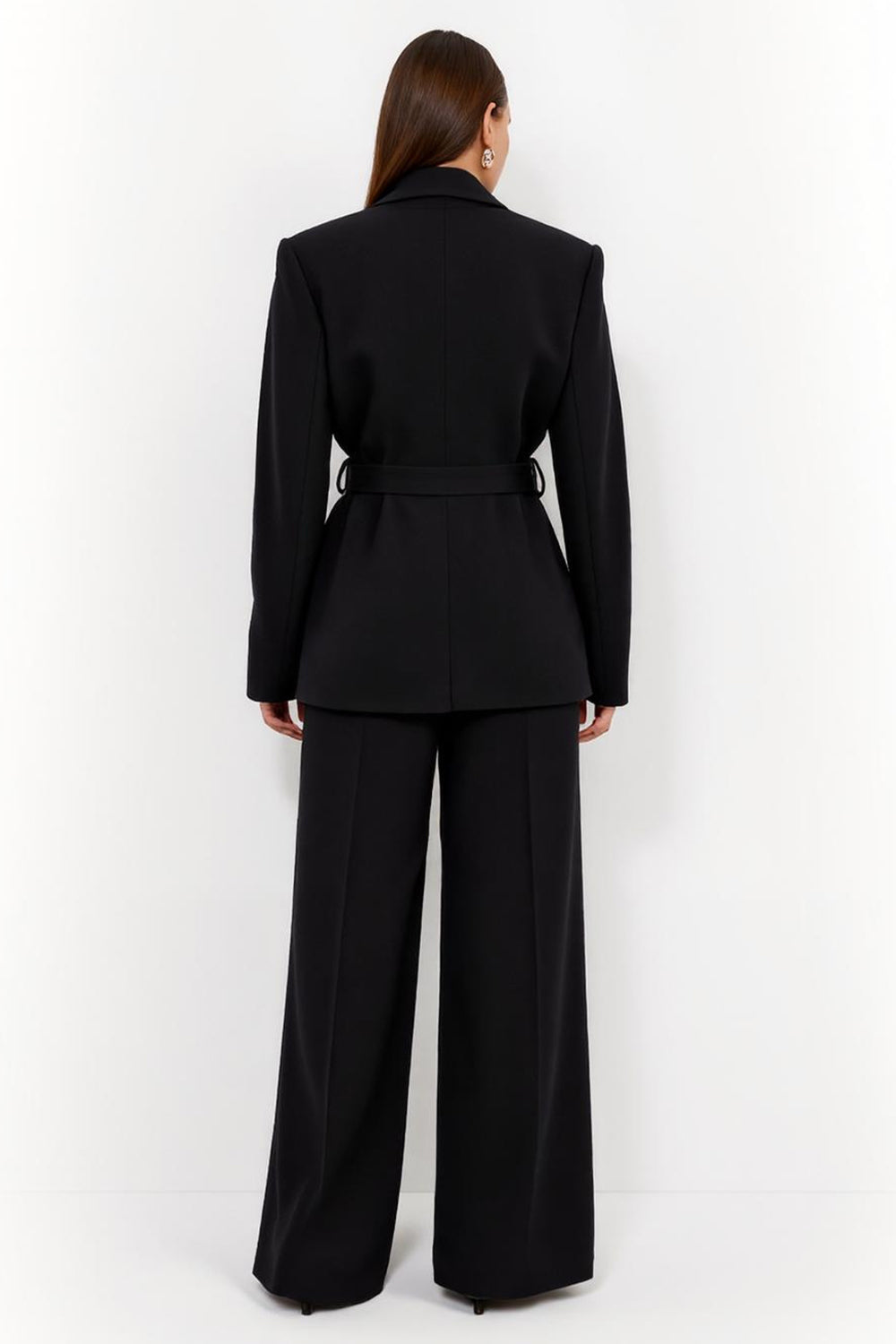 Black 2-piece Women Suits with Belt