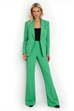 Green Peak Lapel One Button 2 Pieces Women Suits