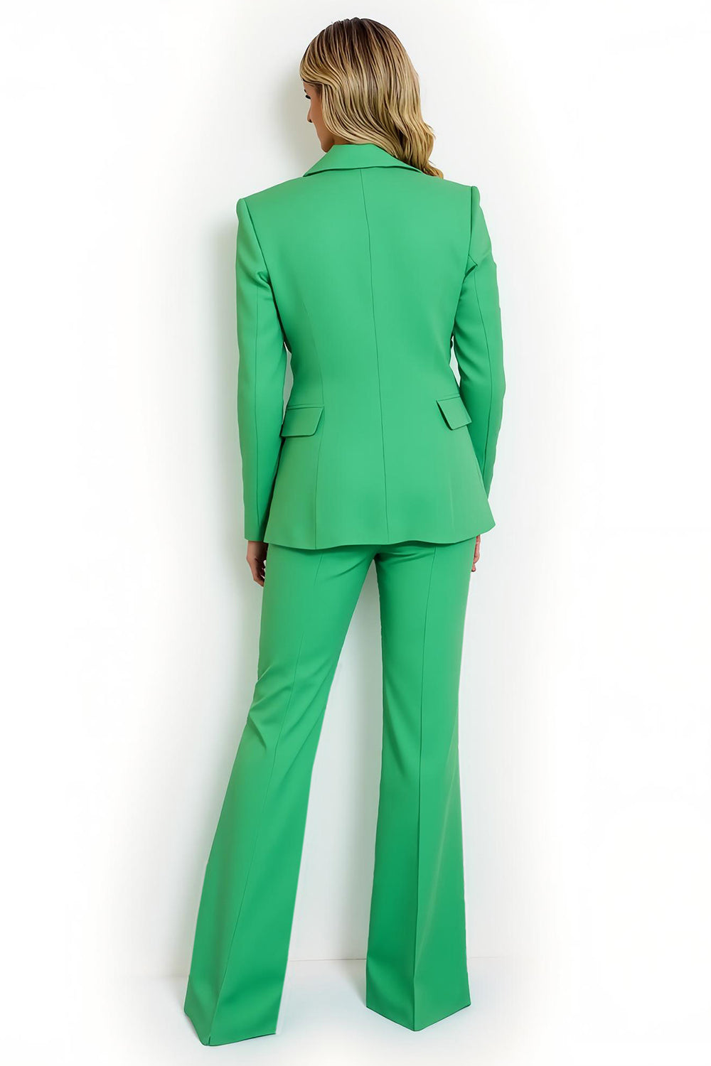 Green Peak Lapel One Button 2 Pieces Women Suits