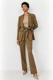 Brown 2 Piece Peak Lapel Double Breasted Women Suits