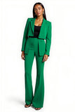 Dark Green Notched Lapel One Button 2 Piece Women Prom Suits