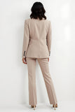 Apricot 2 Piece Notched Lapel Women Suits