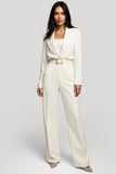 Ivory 2 Piece Shawl Lapel Women Suits with Belts