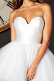A Line Strapless Short White Homecoming Dress