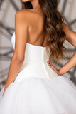A Line Short Satin White Homecoming Dress