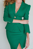 Dark Green Notched Lapel 2 Piece Bodycon Short Prom Suits