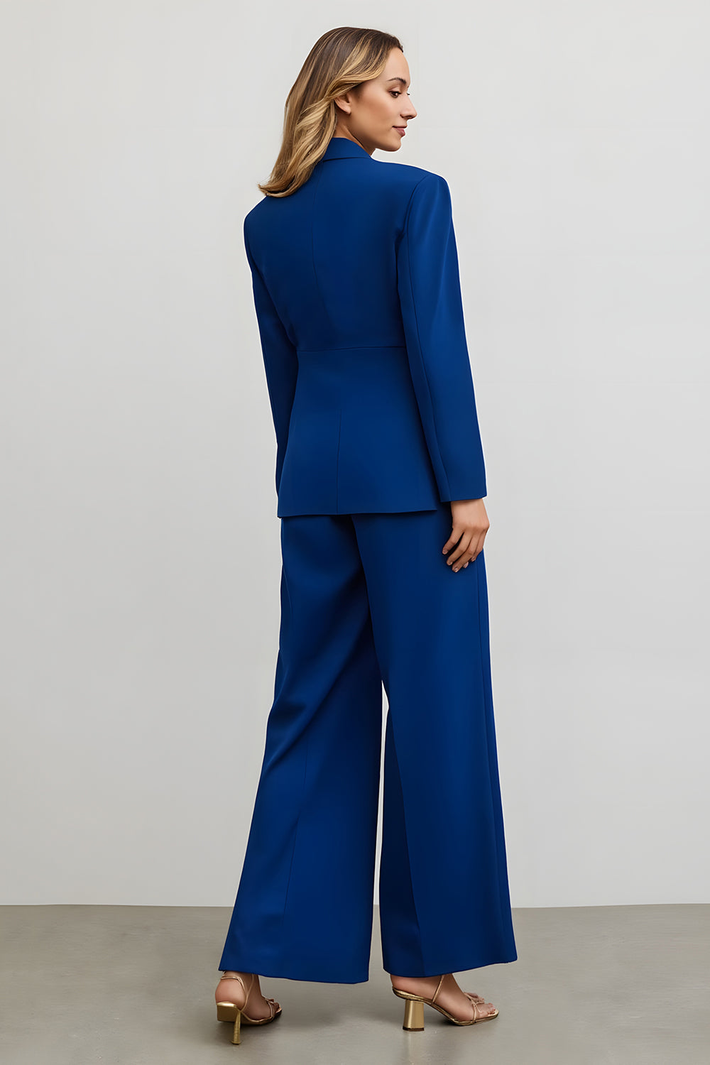 Dark Blue Slim Fit One Button 2 Piece Business Suits