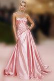 Strapless Blush Ruched Mermaid Pageant Dress