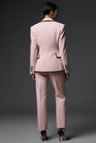 Pink Notched Lapel 2 Piece Women Suits with Pocket