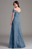Eucalyptus A-Line Off The Shoulder Long Bridesmaid Dress