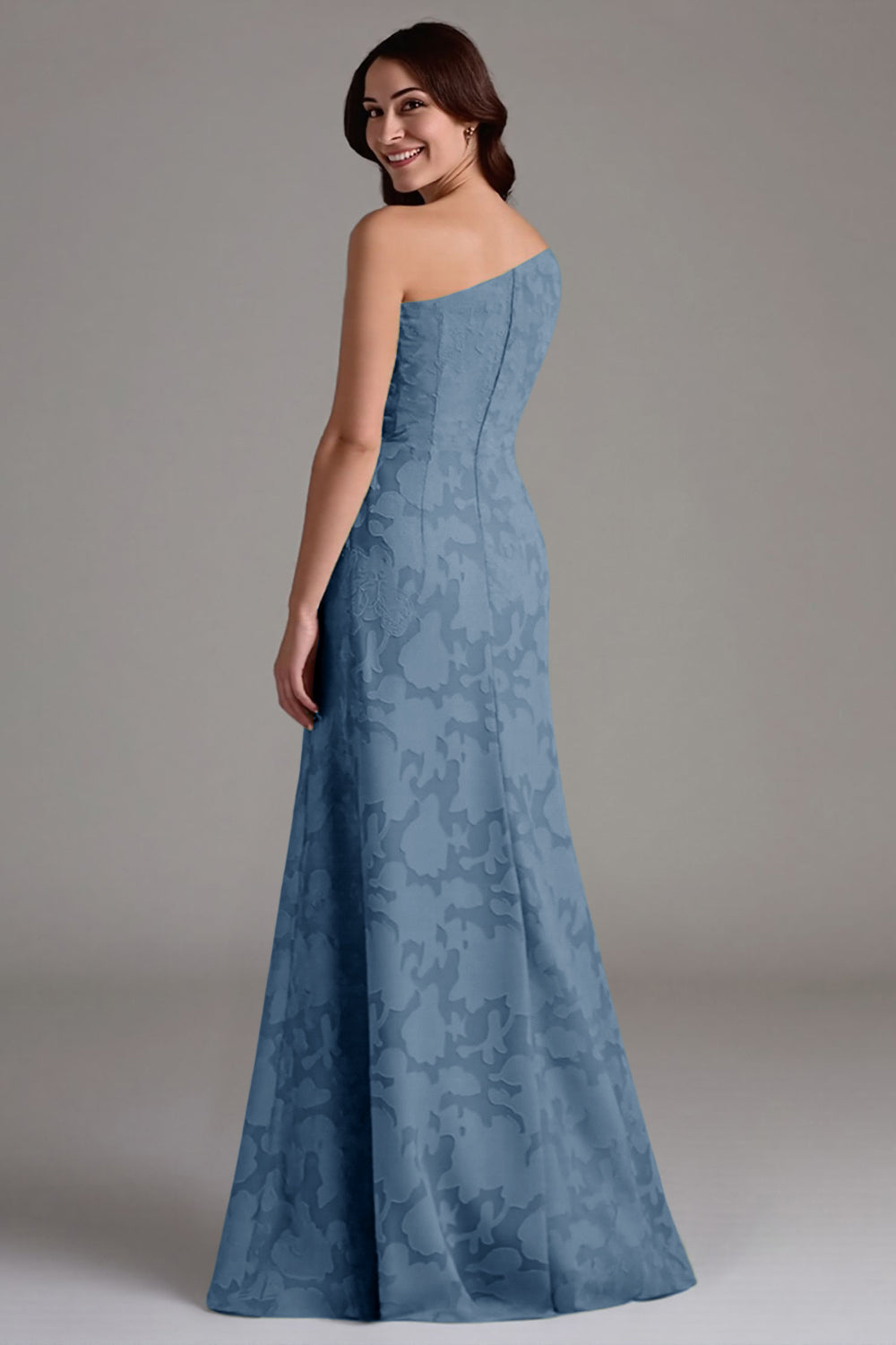 A-Line One Shoulder Ruched Eucalyptus Bridesmaid Dress
