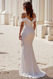 Simple Ivory A Line Scoop Neck Satin Long Wedding Dress