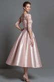 Apricot Satin A Line Mother Of The Bride Dress With Appliques