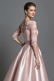 Apricot Satin A Line Mother Of The Bride Dress With Appliques