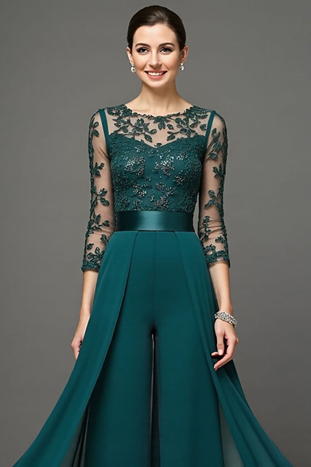 Navy Long Mother Of The Bride Jumpsuit With Streamer