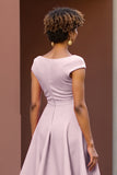 Dusty Rose A Line V Neck Mother Of The Bride Dress