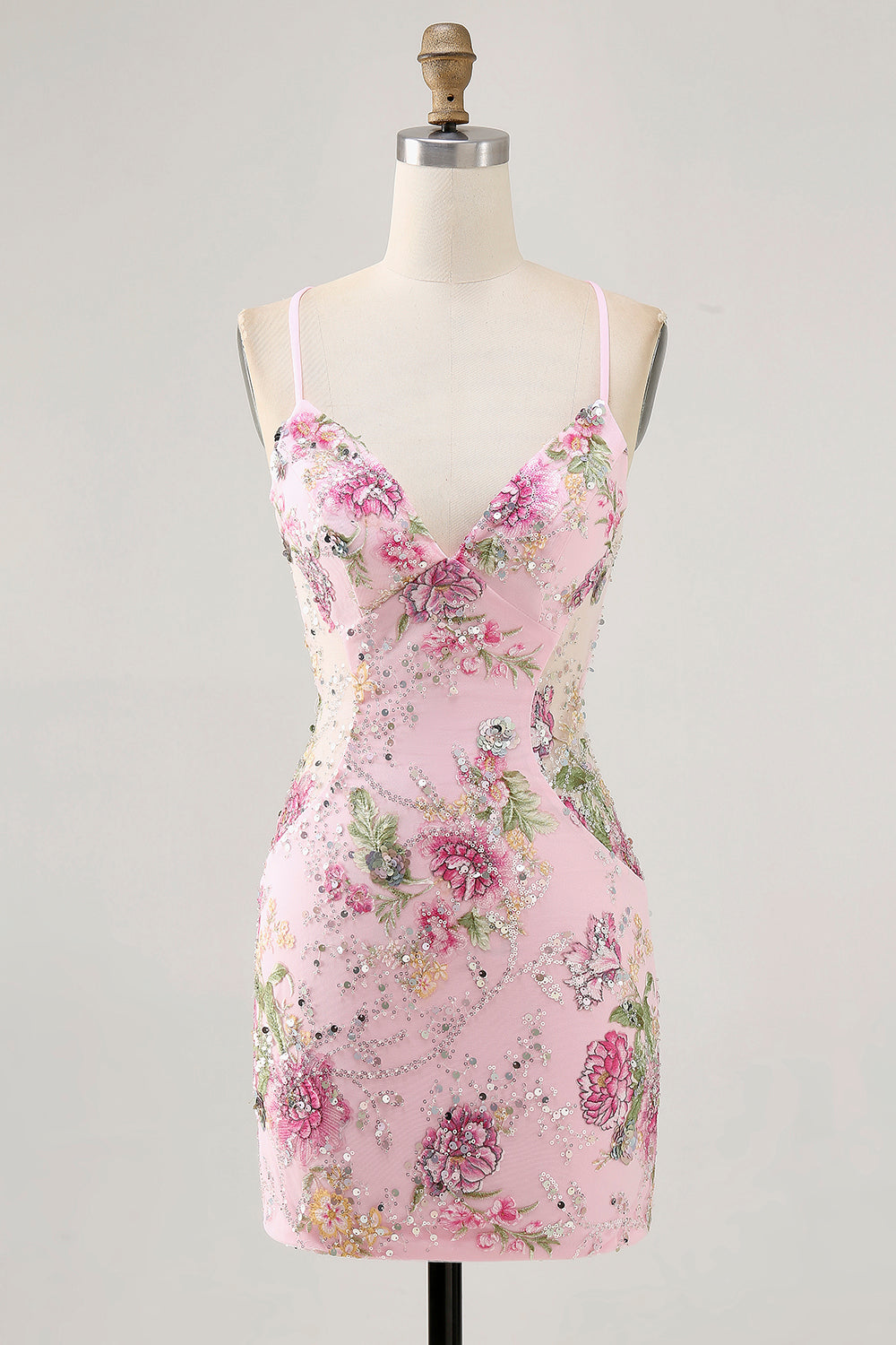 sequin pink homecoming dress