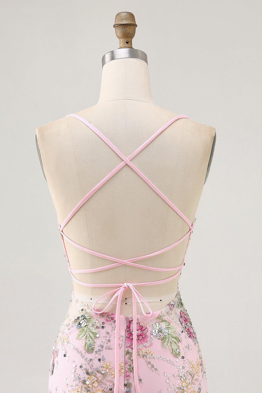 Pink Bodycon Short Floral Homecoming Dress with Sequins