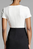 Black Asymmetrical Ruched Work Dress With Slit