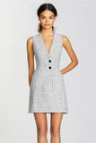 Grey Bodycon V-Neck Short Work Dress