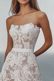 Ivory A Line Lace Midi Engagement Dress with Ruffles