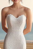 Lace Ivory Sweetheart Mermaid Maxi Wedding Reception Dress