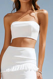 Ivory Bodycon Tiered 2-piece Engagement Dress