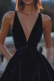 A-Line Short Black Cocktail Dress