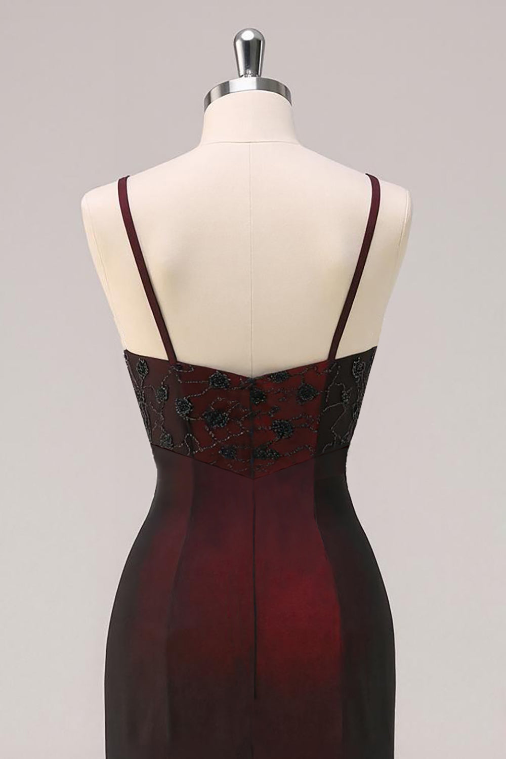 Mermaid Black Red Long Formal Dress with Appliques